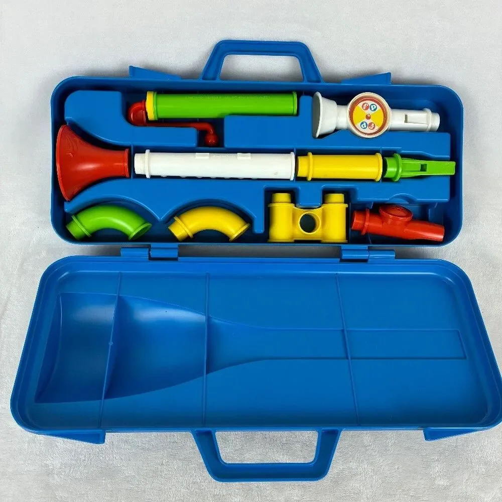 Fisher-Price Crazy Combo Horn Set 804 Complete Vintage Toy w Case